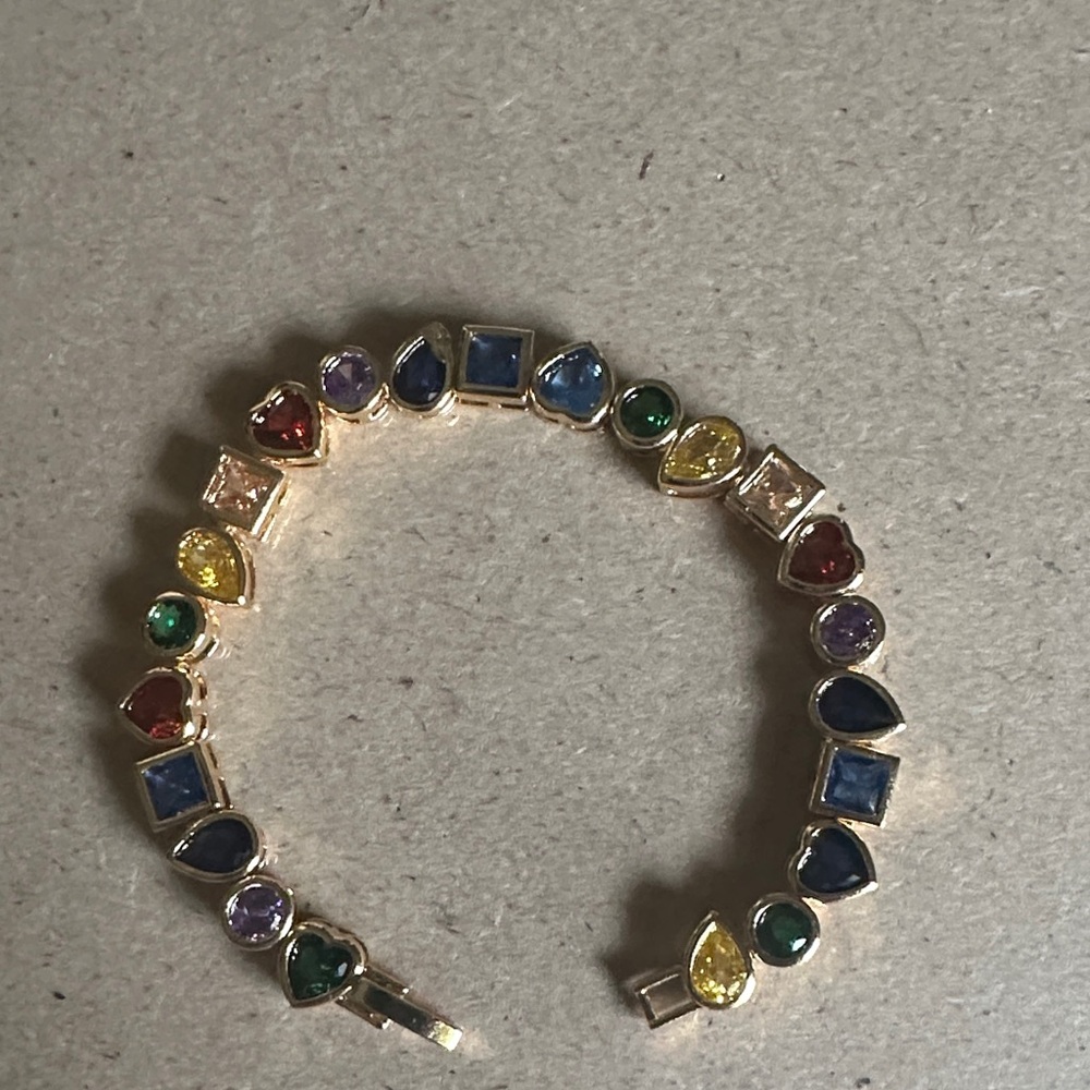 Camila Coelho Gold Bracelet with Multicolor Gem Accents - Picture 4 of 9
